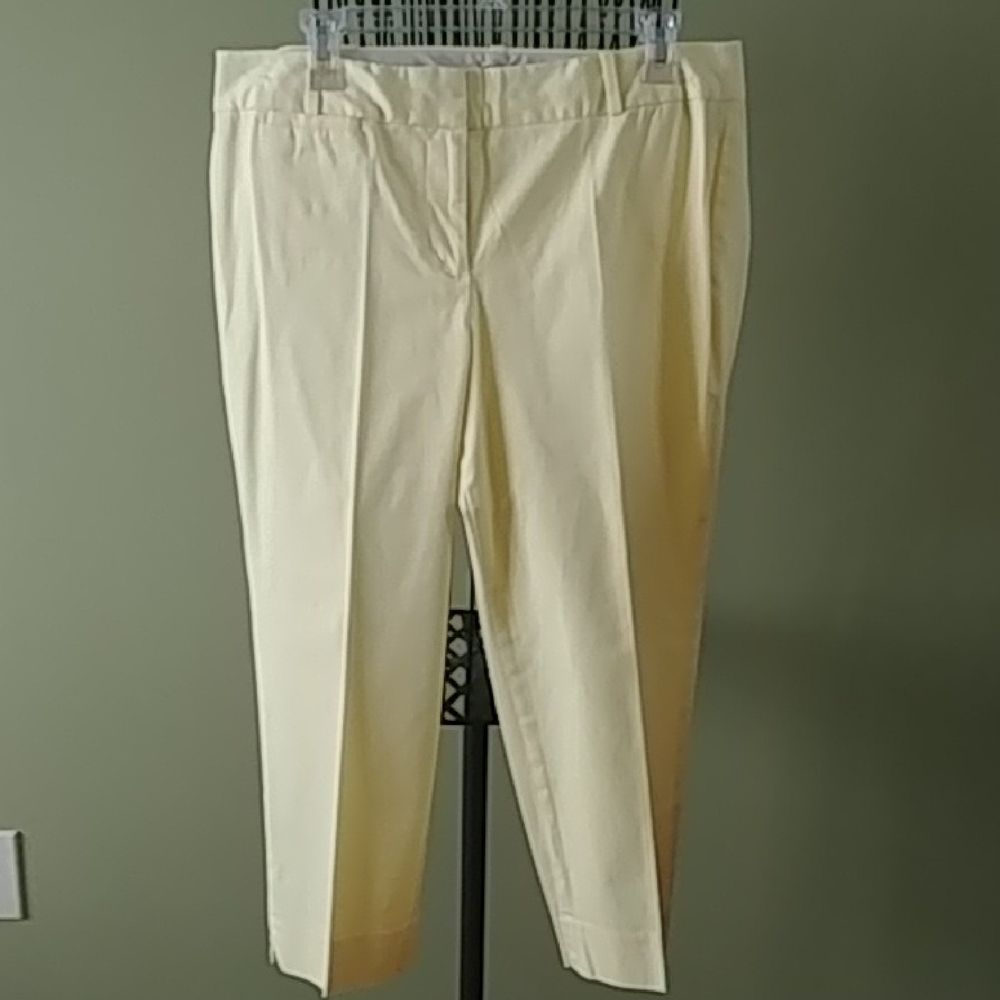 Talbots Yellow Capris Lightweight Cotton Blend